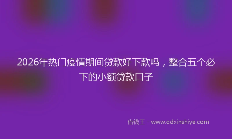 2026年热门疫情期间贷款好下款吗，整合五个必下的小额贷款口子