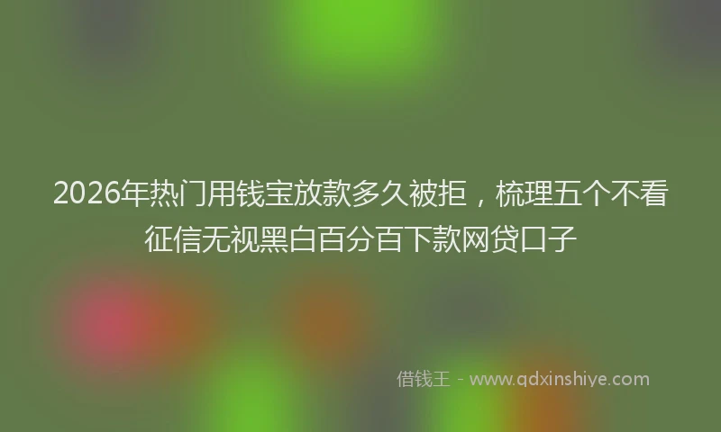 2026年热门用钱宝放款多久被拒，梳理五个不看征信无视黑白百分百下款网贷口子