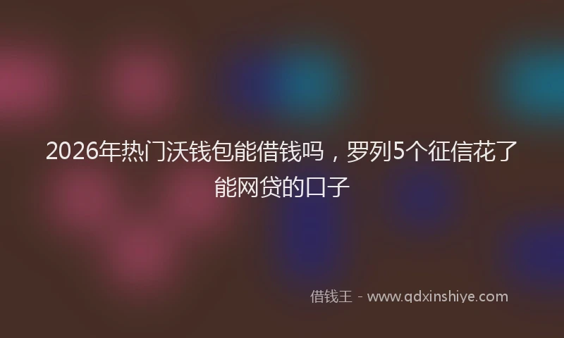 2026年热门沃钱包能借钱吗，罗列5个征信花了能网贷的口子