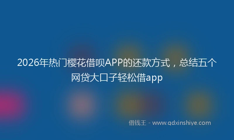 2026年热门樱花借呗APP的还款方式，总结五个网贷大口子轻松借app