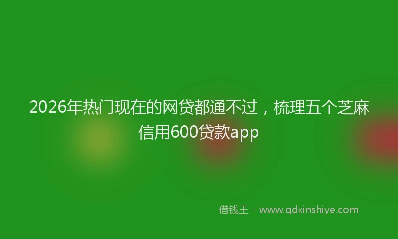 2026年热门现在的网贷都通不过,梳理五个芝麻信用600贷款app