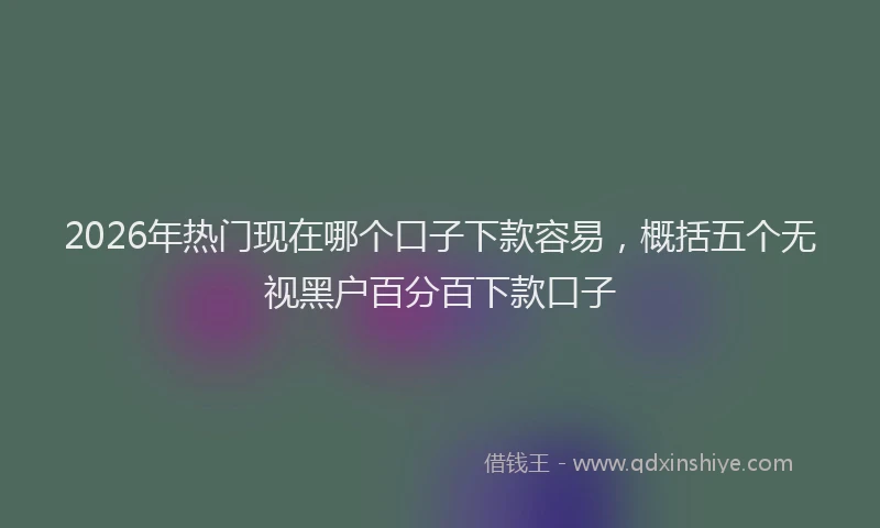 2026年热门现在哪个口子下款容易，概括五个无视黑户百分百下款口子