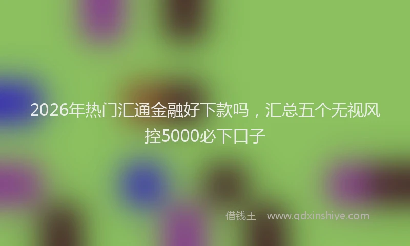 2026年热门汇通金融好下款吗，汇总五个无视风控5000必下口子