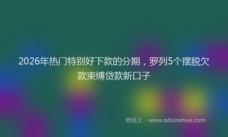 2026年热门特别好下款的分期,罗列5个摆脱欠款束缚贷款新口子