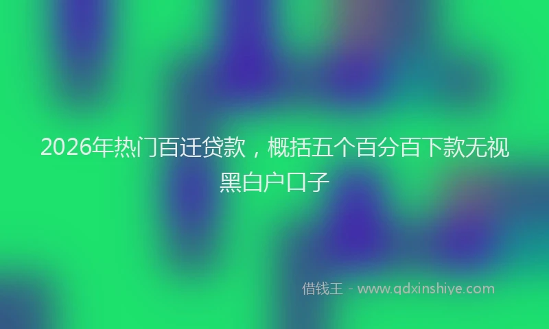 2026年热门百迁贷款，概括五个百分百下款无视黑白户口子