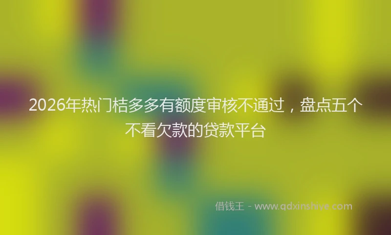 2026年热门桔多多有额度审核不通过,盘点五个不看欠款的贷款平台