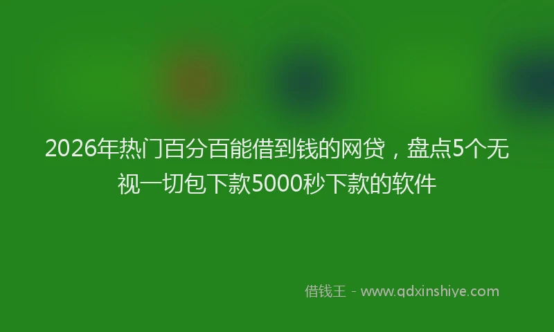 2026年热门百分百能借到钱的网贷，盘点5个无视一切包下款5000秒下款的软件