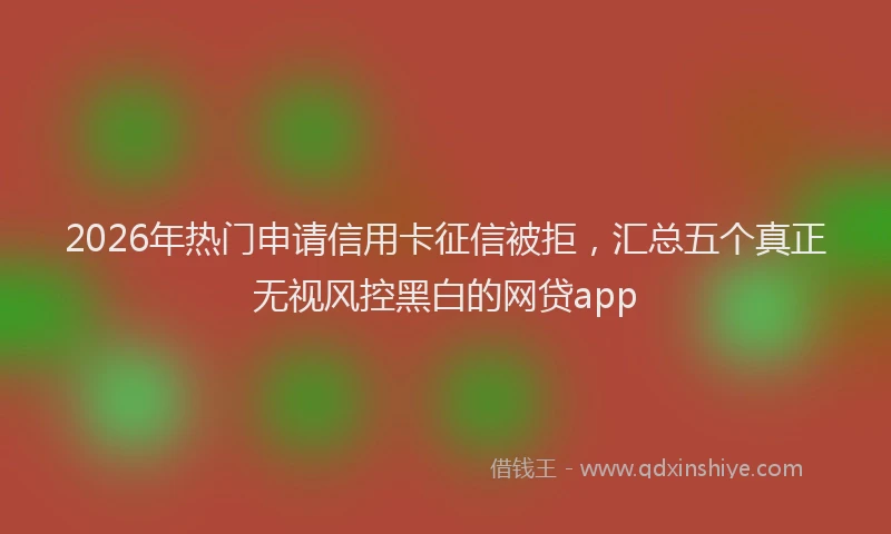 2026年热门申请信用卡征信被拒，汇总五个真正无视风控黑白的网贷app