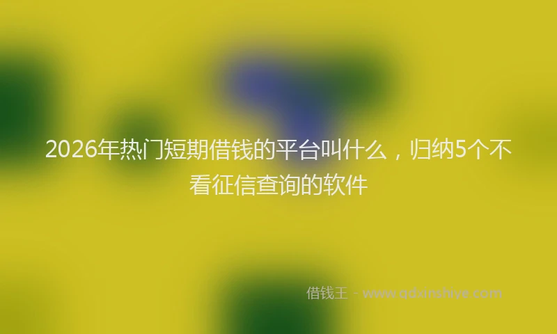 2026年热门短期借钱的平台叫什么,归纳5个不看征信查询的软件