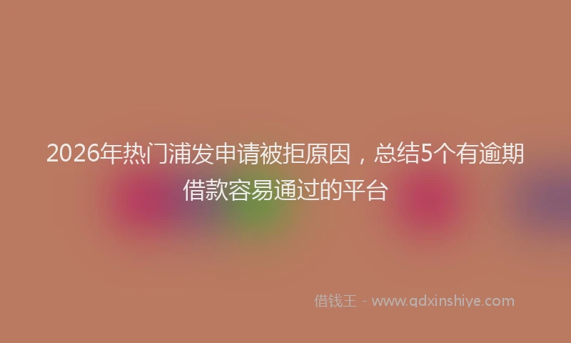 2026年热门浦发申请被拒原因，总结5个有逾期借款容易通过的平台