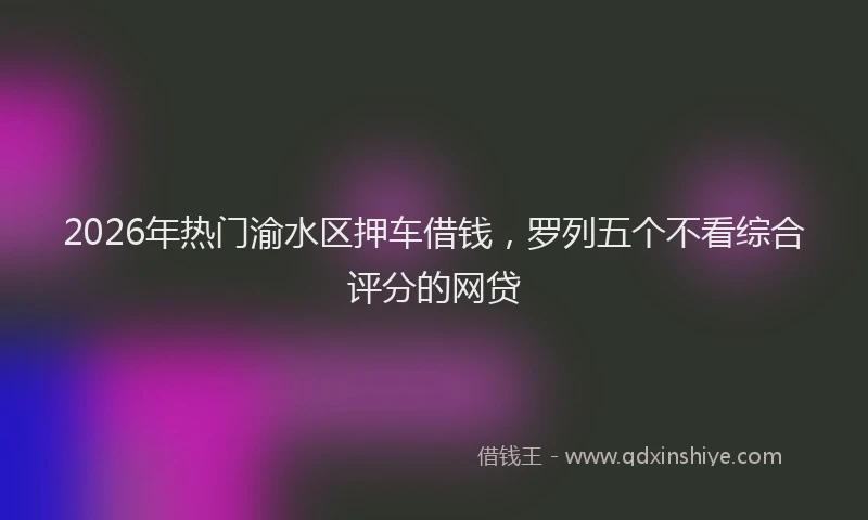 2026年热门渝水区押车借钱，罗列五个不看综合评分的网贷