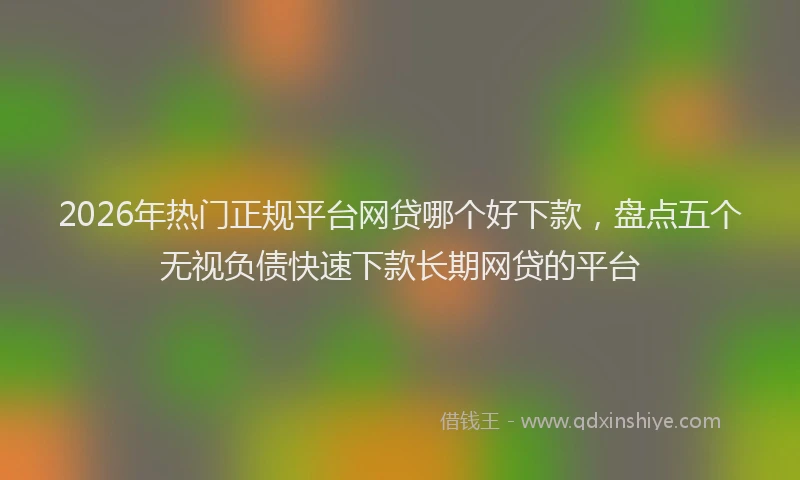 2026年热门正规平台网贷哪个好下款，盘点五个无视负债快速下款长期网贷的平台
