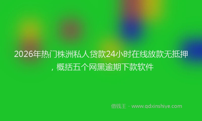 2026年热门株洲私人贷款24小时在线放款无抵押，概括五个网黑逾期下款软件