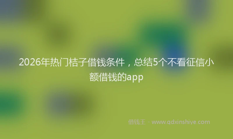 2026年热门桔子借钱条件，总结5个不看征信小额借钱的app