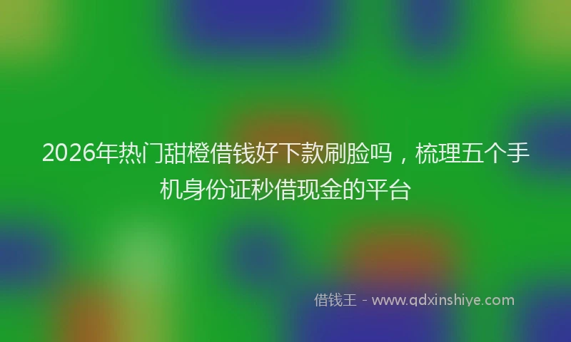 2026年热门甜橙借钱好下款刷脸吗，梳理五个手机身份证秒借现金的平台