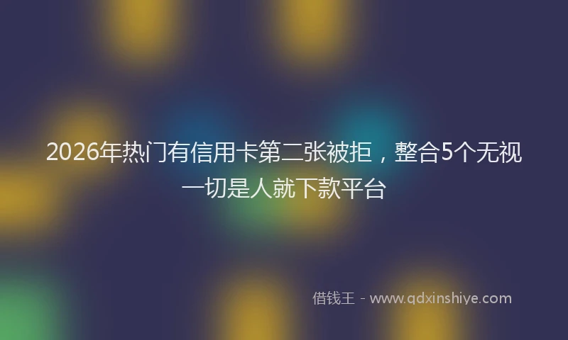2026年热门有信用卡第二张被拒，整合5个无视一切是人就下款平台