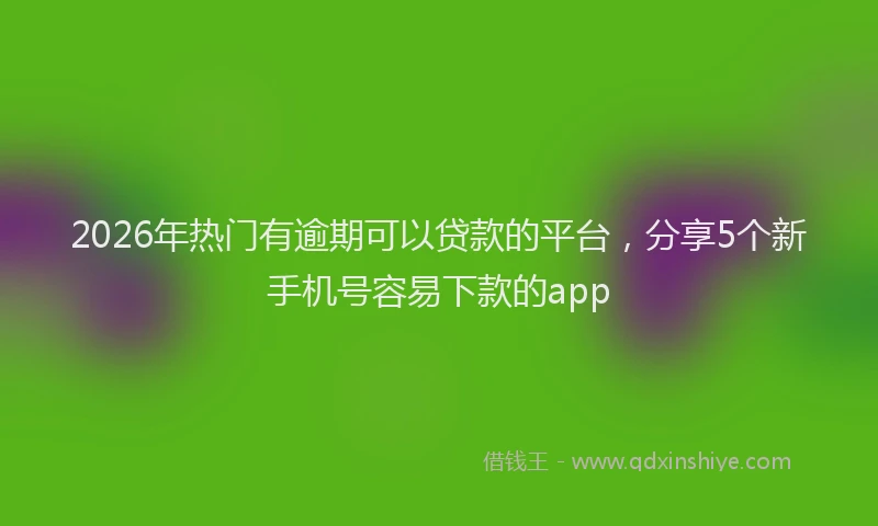 2026年热门有逾期可以贷款的平台，分享5个新手机号容易下款的app