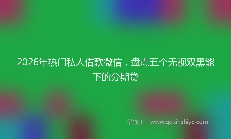 2026年热门私人借款微信，盘点五个无视双黑能下的分期贷