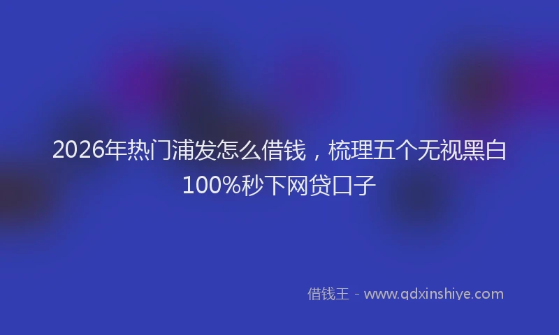 2026年热门浦发怎么借钱，梳理五个无视黑白100%秒下网贷口子