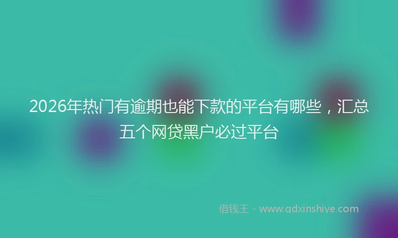 2026年热门有逾期也能下款的平台有哪些，汇总五个网贷黑户必过平台