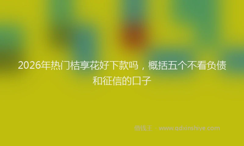 2026年热门桔享花好下款吗，概括五个不看负债和征信的口子