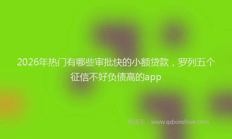 2026年热门有哪些审批快的小额贷款，罗列五个征信不好负债高的app