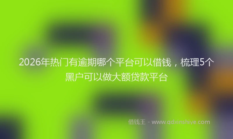 2026年热门有逾期哪个平台可以借钱，梳理5个黑户可以做大额贷款平台
