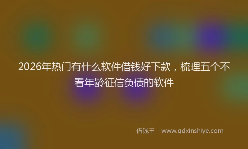 2026年热门有什么软件借钱好下款，梳理五个不看年龄征信负债的软件
