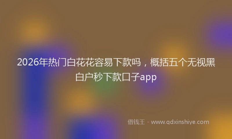 2026年热门白花花容易下款吗，概括五个无视黑白户秒下款口子app
