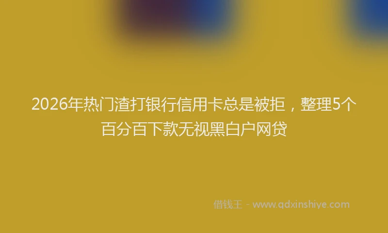 2026年热门渣打银行信用卡总是被拒,整理5个百分百下款无视黑白户网贷