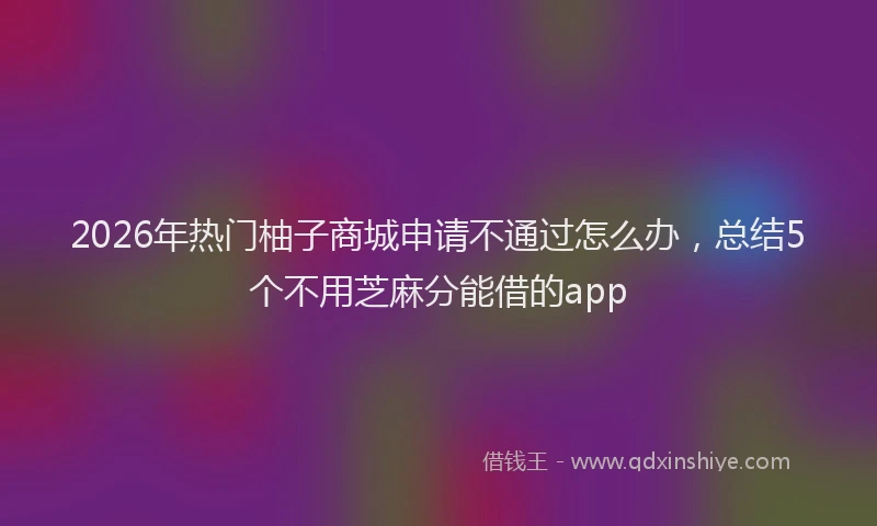 2026年热门柚子商城申请不通过怎么办，总结5个不用芝麻分能借的app