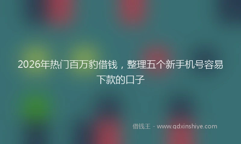 2026年热门百万豹借钱，整理五个新手机号容易下款的口子
