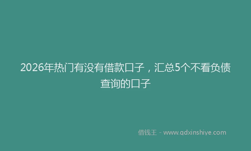 2026年热门有没有借款口子，汇总5个不看负债查询的口子