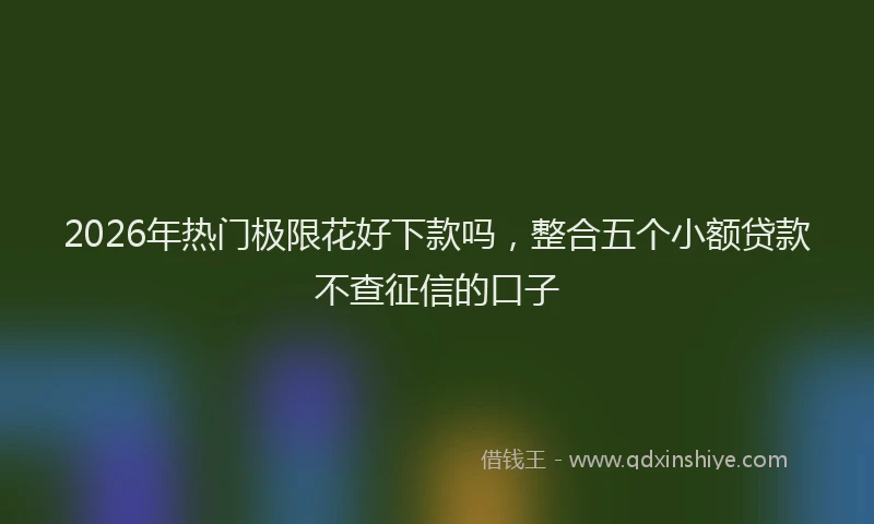2026年热门极限花好下款吗，整合五个小额贷款不查征信的口子