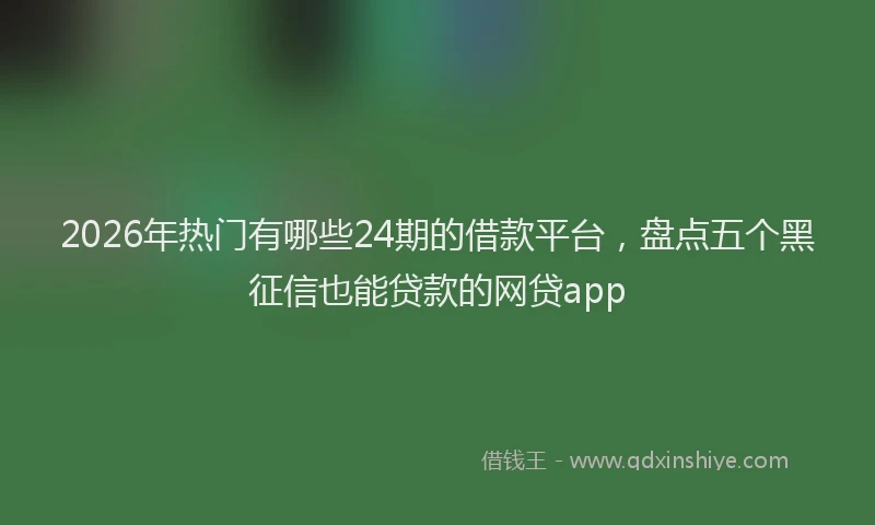 2026年热门有哪些24期的借款平台，盘点五个黑征信也能贷款的网贷app