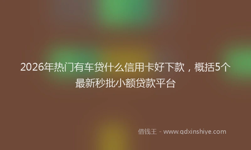 2026年热门有车贷什么信用卡好下款，概括5个最新秒批小额贷款平台