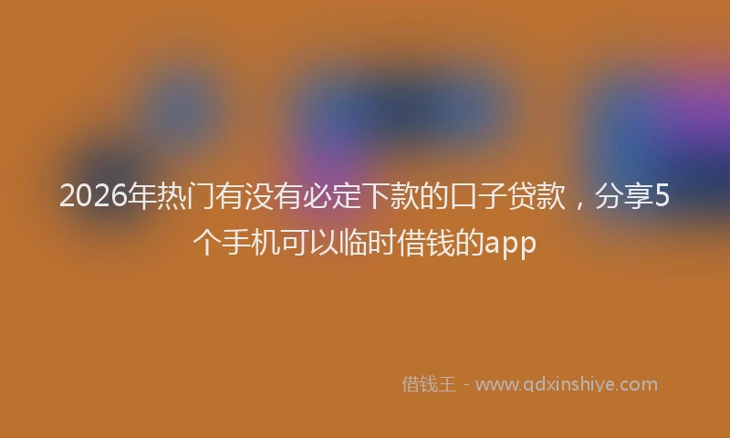 2026年热门有没有必定下款的口子贷款，分享5个手机可以临时借钱的app