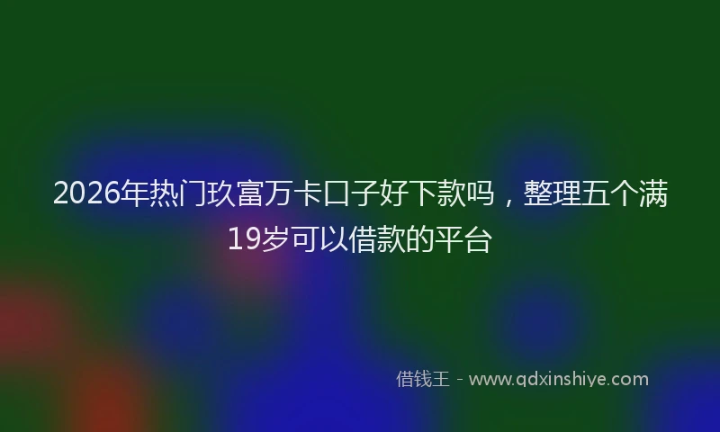 2026年热门玖富万卡口子好下款吗，整理五个满19岁可以借款的平台