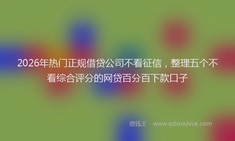 2026年热门正规借贷公司不看征信，整理五个不看综合评分的网贷百分百下款口子