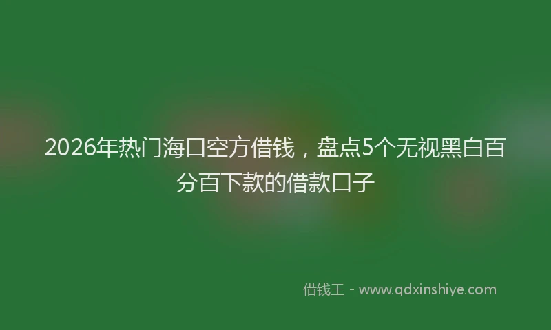 2026年热门海口空方借钱，盘点5个无视黑白百分百下款的借款口子