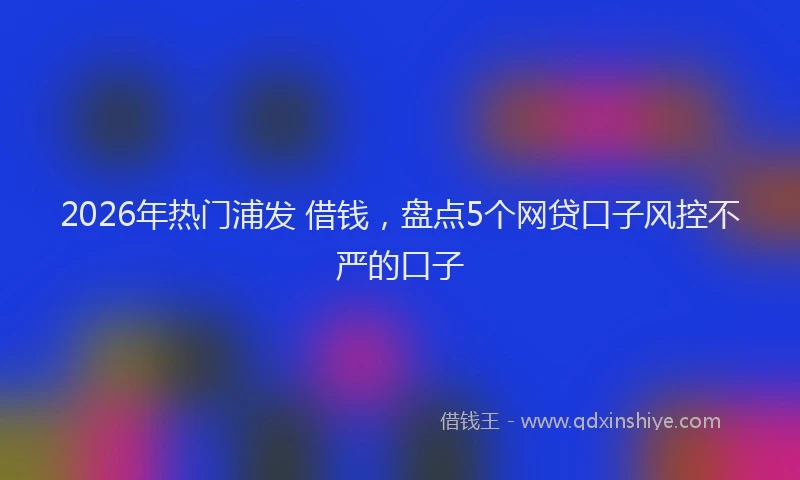 2026年热门浦发 借钱，盘点5个网贷口子风控不严的口子