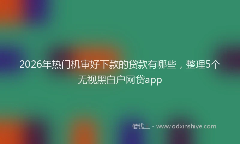 2026年热门机审好下款的贷款有哪些,整理5个无视黑白户网贷app