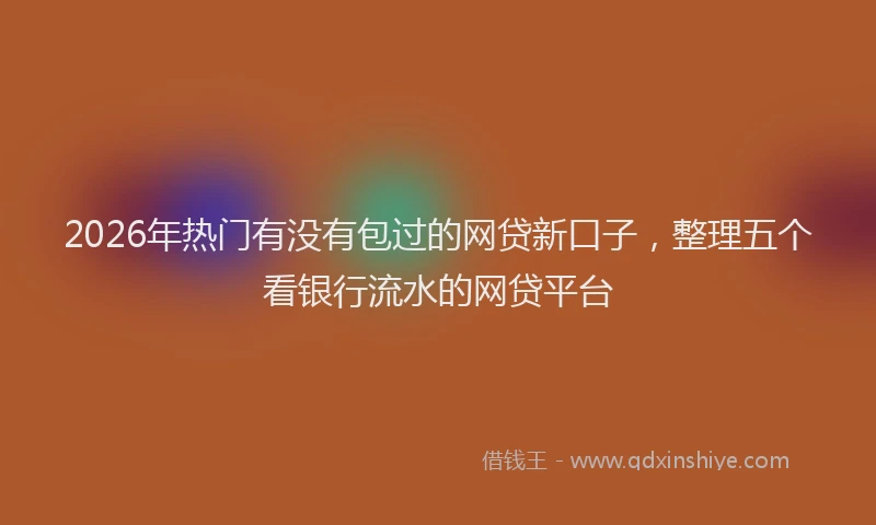 2026年热门有没有包过的网贷新口子，整理五个看银行流水的网贷平台
