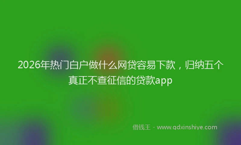 2026年热门白户做什么网贷容易下款，归纳五个真正不查征信的贷款app