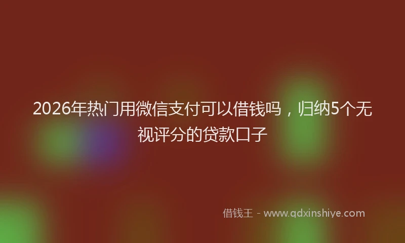 2026年热门用微信支付可以借钱吗，归纳5个无视评分的贷款口子