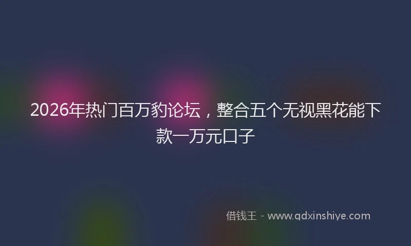 2026年热门百万豹论坛，整合五个无视黑花能下款一万元口子