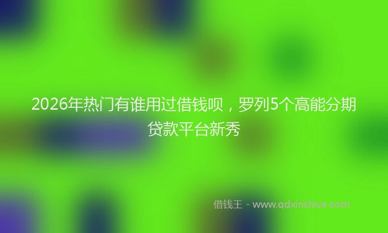 2026年热门有谁用过借钱呗，罗列5个高能分期贷款平台新秀