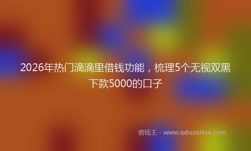 2026年热门滴滴里借钱功能，梳理5个无视双黑下款5000的口子
