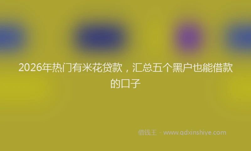 2026年热门有米花贷款，汇总五个黑户也能借款的口子