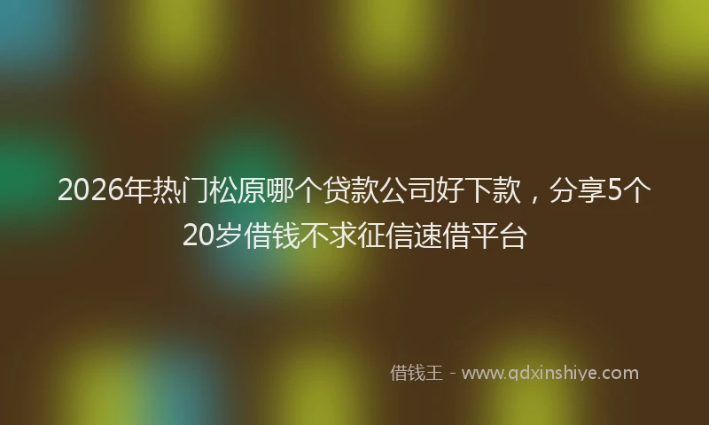 2026年热门松原哪个贷款公司好下款，分享5个20岁借钱不求征信速借平台